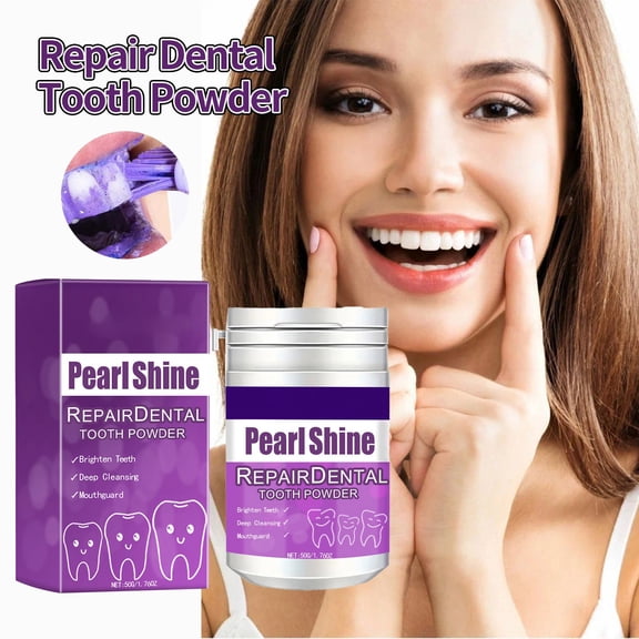 Natural Teeth Whitening Powder with Fluoride, Mint & Lemon Flavor, Stain Removal & Fresh Breath, 1-Pack, Portable Travel Size