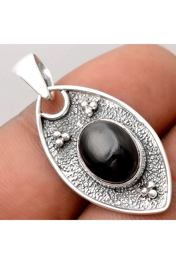 Natural Tektite Cab - Greek 925 Sterling Silver Pendant Jewelry P-1524 SDP155752