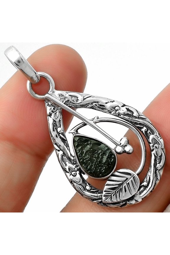 Natural Tektite Rough 925 Sterling Silver Pendant Jewelry P-1608 SDP111620