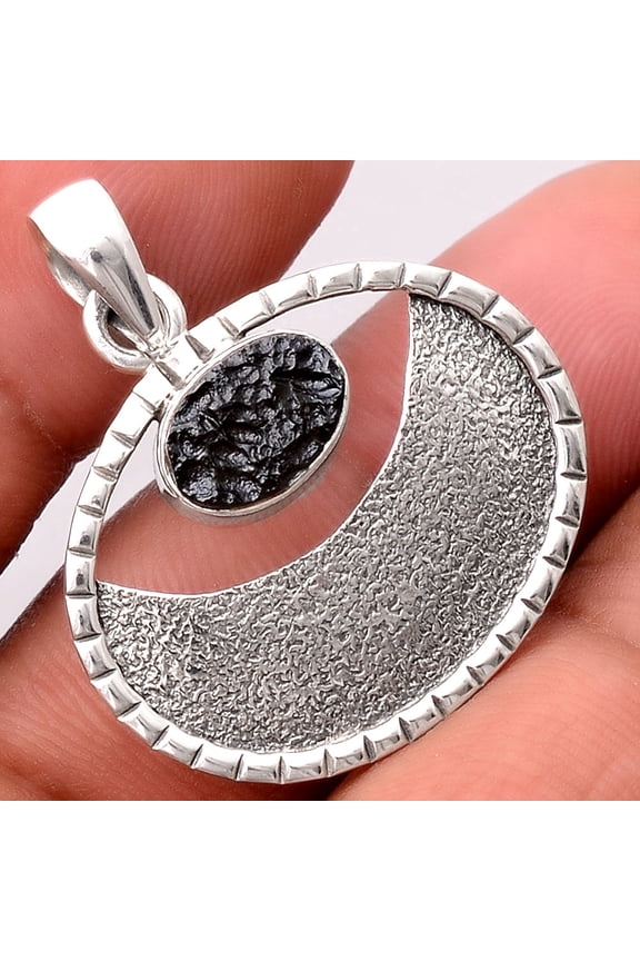 Natural Tektite Rough - Greek 925 Sterling Silver Pendant Jewelry P-1630 SDP155313