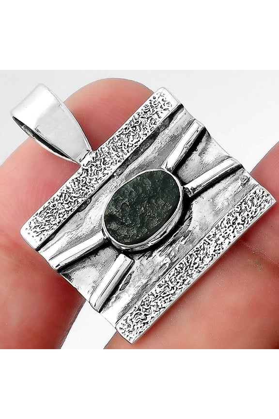 Natural Tektite Rough - Greek 925 Sterling Silver Pendant Jewelry P-1658 SDP156595