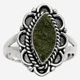 thumbnail image 1 of Natural Tektite Rough - Greek 925 Sterling Silver Ring s.8 Jewelry R-1256 SDR161497, 1 of 5