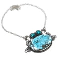 thumbnail image 1 of Natural Tibetan Turquoise Gemstone 925 Sterling Silver Gift Necklace 18", 1 of 2