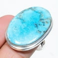 thumbnail image 1 of Natural Tibetan Turquoise Gemstone 925 Sterling Silver Gift Ring Size 8, 1 of 2