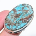 thumbnail image 1 of Natural Tibetan Turquoise Gemstone 925 Sterling Silver Ring Size 8.5, 1 of 2