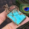 thumbnail image 1 of Natural Tibetan Turquoise Gemstone Copper Wire Wrap Gift Pendant 2.64, 1 of 4