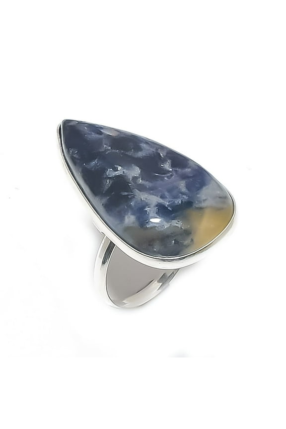 Natural Tiffany Stone Gemstone 925 Sterling Silver Jewelry Ring Size 7