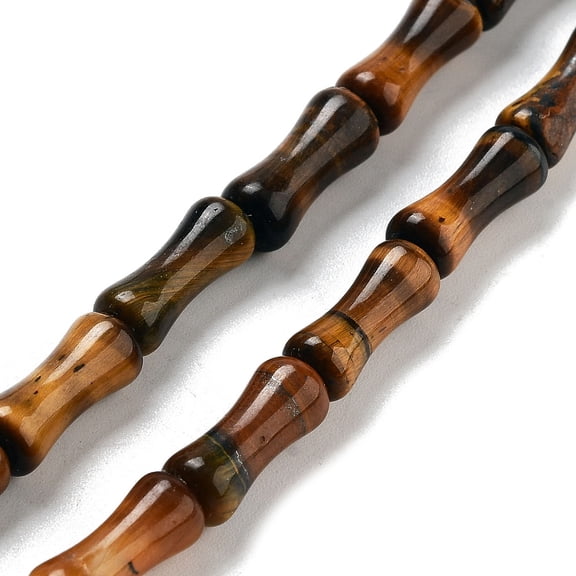 Natural Tiger Eye Beads Strands Bamboo Joint 12x5x4mm Hole: 1mm about 32pcs/strand 14.96inch(38cm)