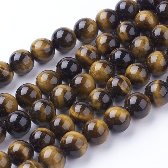 Natural Tiger Eye Beads Strands Round 10mm Hole: 1mm about 19pcs/strand 7.5 inch