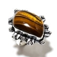 thumbnail image 1 of Natural Tiger Eye Gemstone Handmade 925 Sterling Silver Gift Ring Size 9, 1 of 2