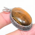 thumbnail image 1 of Natural Tiger Eye Gemstone Handmade 925 Sterling Silver Pendant 1.89", 1 of 1