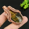 thumbnail image 1 of Natural Tiger Eye Gemstone Handmade Copper Wire Wrap Gift Pendant 2.36, 1 of 3