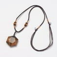 thumbnail image 1 of Natural Tiger Eye Pendant Necklaces with Nylon Cord 10.6 inch~13.7 inch(27cm~35cm), 1 of 2