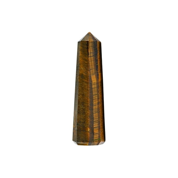 Natural Tiger Eye Tower Healing Crystal Obelisk Point For Confidence, Strength, Wealth