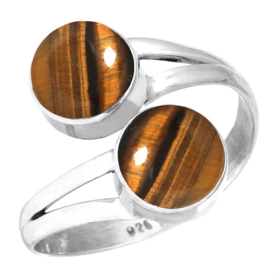 Natural Tiger Eye Women Jewelry 925 Sterling Silver Ring