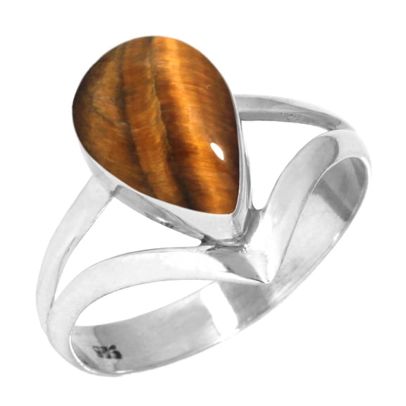 Natural Tiger Eye Women Jewelry 925 Sterling Silver Ring