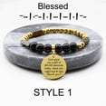 thumbnail image 1 of Natural Tiger-eye Obsidian Mix Blessed Morse Code Inspirational Bracelets, 1 of 50