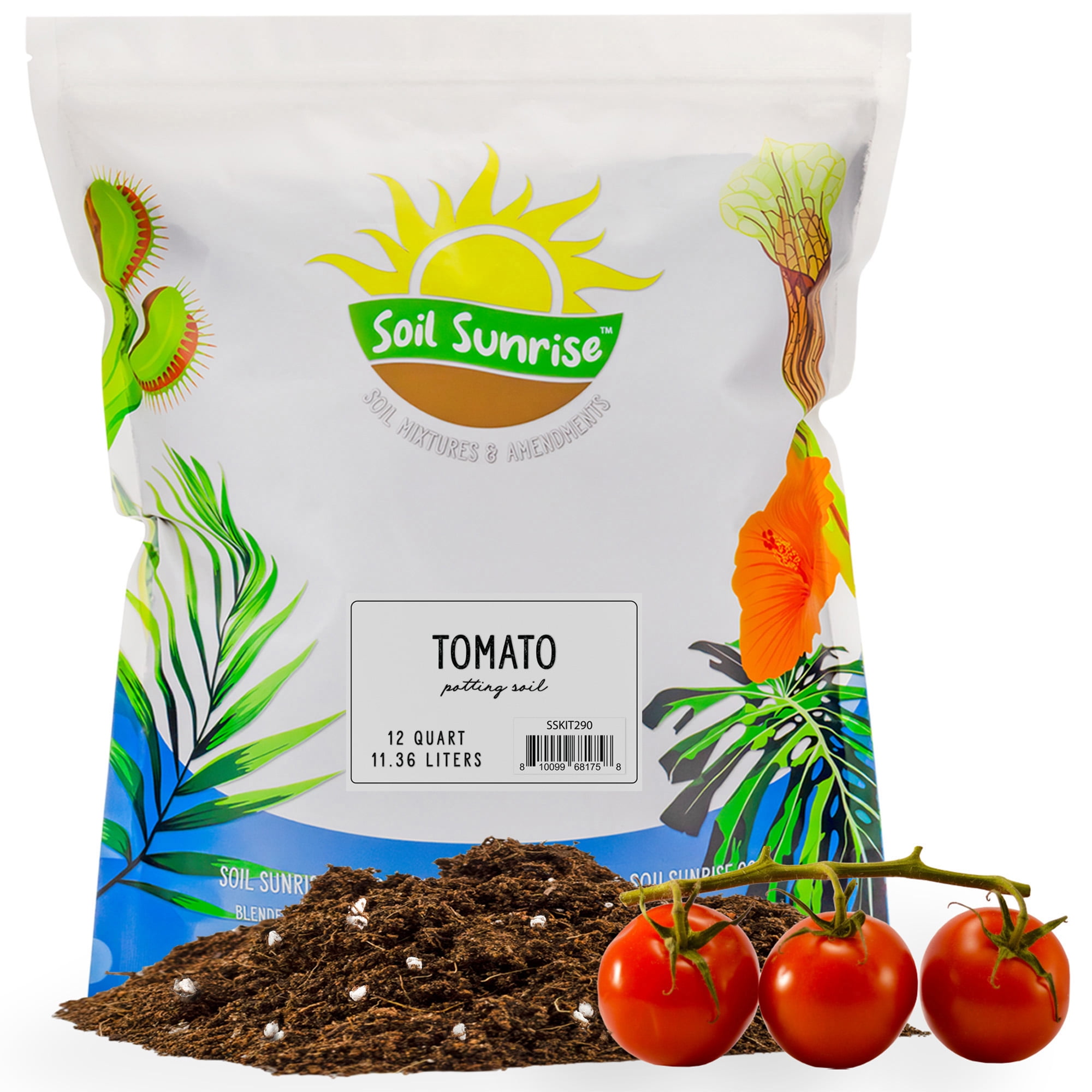 All Natural Tomato Starter/Potting Mix (12 Quarts), Perfect Backfill for Outdoor Tomato Plant Holes, Hand Blended with Natural Ingredients Including Worm Castings