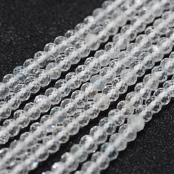 Natural Topaz Crystal Bead Strands Round Faceted 3mm Hole: 0.5mm about 130pcs/strand 15.3 inch(39cm)