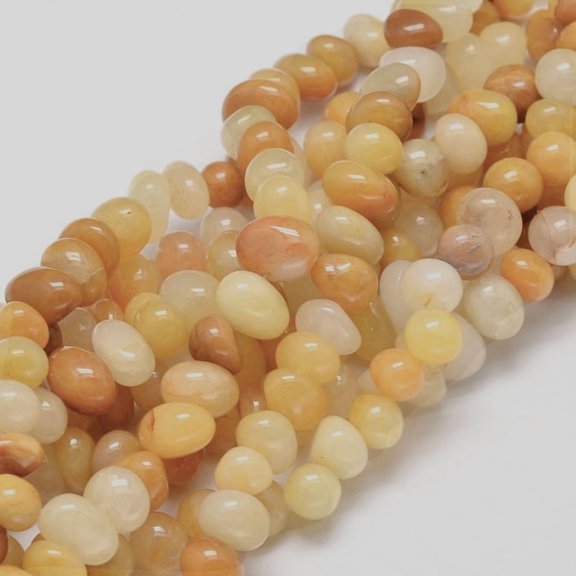 Natural Topaz Jade Gemstone Bead Strands 6~12x9~14x8~12mm Hole: 1mm 15.3 inch~15.7 inch