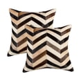 thumbnail image 1 of Natural Torino Chevron Cowhide Pillow | 2-Pack | Tri-color | 18"x18", 1 of 1