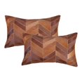 thumbnail image 1 of Natural Torino Chevron Cowhide Pillow | 2-Pack | Tan | 12"x20", 1 of 1