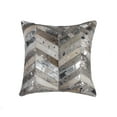 thumbnail image 1 of Natural Torino Chevron Scotland Cowhide Pillow | Grey & silver | 18"x18", 1 of 4