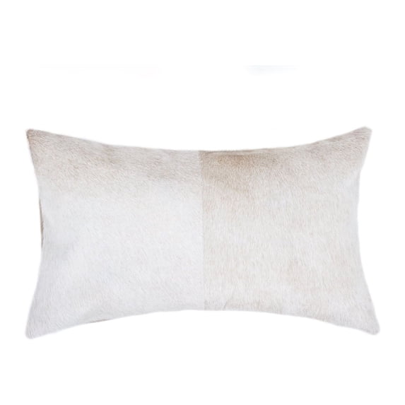 Natural Torino Cowhide Pillow 12x20 Inch Real Leather Accent Pillow