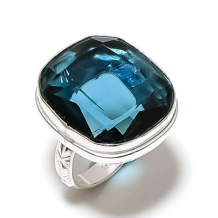 Natural Tourmaline Gemstone Handmade 925 Sterling Silver Jewelry Ring S.8