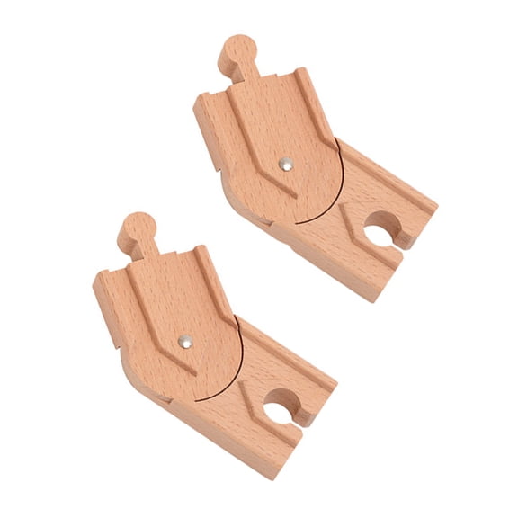 Natural Train Track Connector Set 2PCS Modular Design for Family Interactive Building