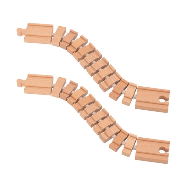 Natural Train Track Connector Set 2PCS Modular Design for Family Interactive Building