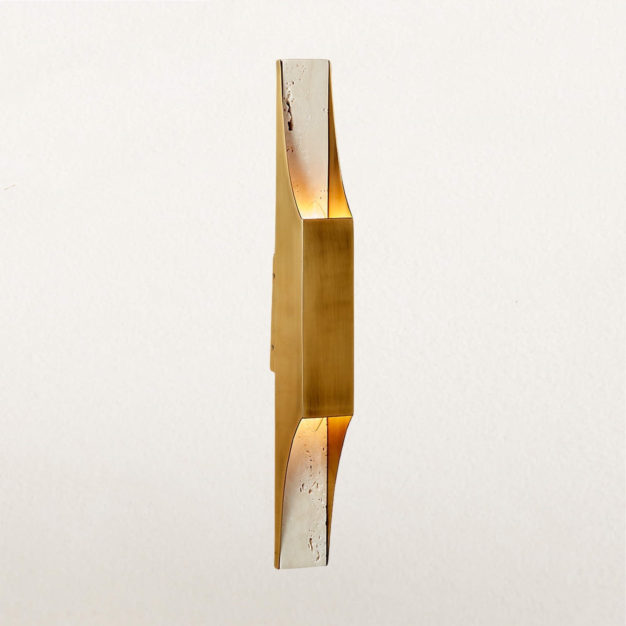 13.5 Inch Curved Perforated Wall Sconce – Hand-Made Aged Brass, Wall Mount Light For Bedroom, Mirror, Or Indoor Decor