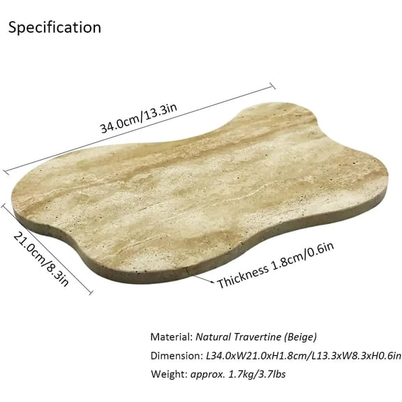 Natural Travertine Tray Luxury Travertine Vanity Organizer Cloud Shape for Bathroom Kitchen Counter, Decorative Tray for Dresser Home Décor