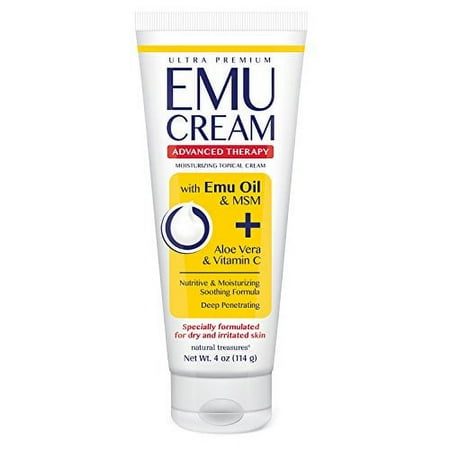 Natural Treasures Emu Oil Topical Cream - Specially Formulated for Dry and Irritated Skin (4 Ounces)