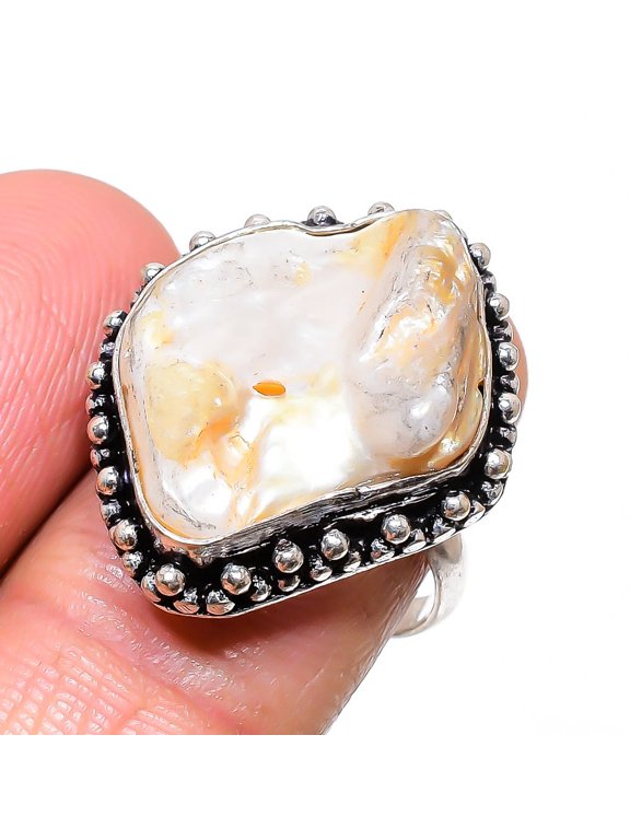 Natural Tree Agate Gemstone 925 Sterling Silver Jewelry Ring Size 8