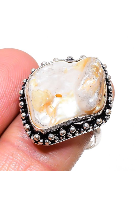 Natural Tree Agate Gemstone 925 Sterling Silver Jewelry Ring Size 8