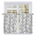 thumbnail image 1 of Natural Trees Branches Tier Curtains 54 Inch Length, Colored Birds Vintage Rustic Cafe Short Curtains for Bathroom Over Sink, Small Kitchen Curtain Light Filtering Tiered Drapes 2 Panels 27.5"Wx54"L, 1 of 8