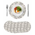 thumbnail image 1 of Natural Trees Round 13 Inch Placemats Set of 6, Colored Birds on Branches Retro Rustic HeatResistant Non Slip Place Mats for Dining Table, Wipeable Braided Kitchen Table Mats for Housewarming, 1 of 9