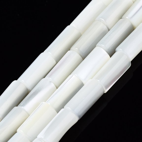Natural Trochid Shell/Trochus Shell Beads Strands Column Bleach Seashell Color 8x4mm Hole: 0.7mm about 51pcs/strand 15.94 inch(40.5cm)