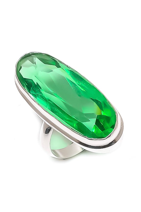 Natural Tsavorite Gemstone Handmade 925 Sterling Silver Jewelry Ring Size 5