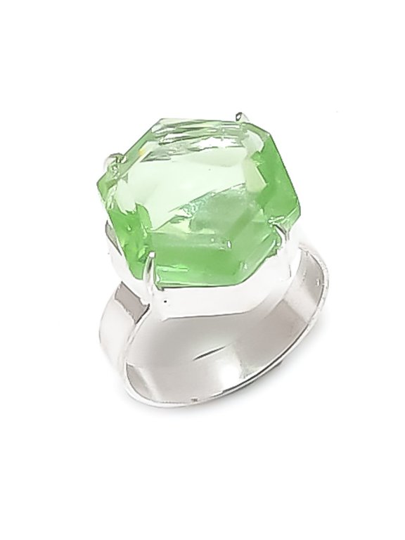 Natural Tsavorite Gemstone Handmade 925 Sterling Silver Jewelry Ring Size 9