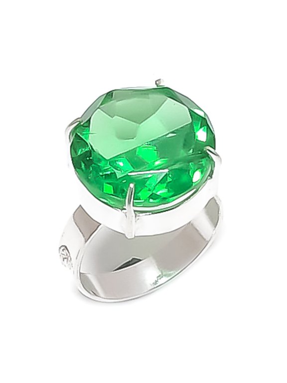 Natural Tsavorite Gemstone Handmade 925 Sterling Silver Jewelry Ring Size 9