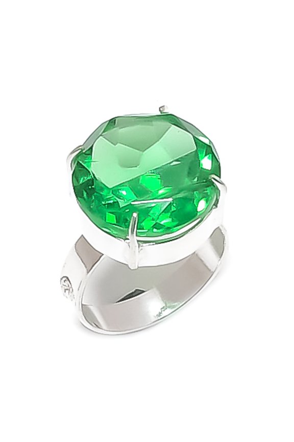 Natural Tsavorite Gemstone Handmade 925 Sterling Silver Jewelry Ring Size 9