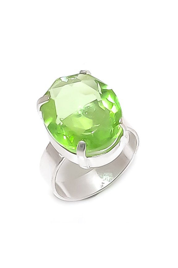 Natural Tsavorite Gemstone Handmade 925 Sterling Silver Jewelry Ring Size 9