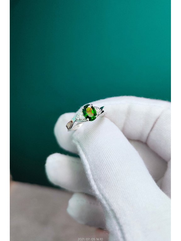 Natural Tsavorite Ring in 925 Sterling Silver | Oval Green Gemstone Ring for Women | Elegant Fine Jewelry Gift