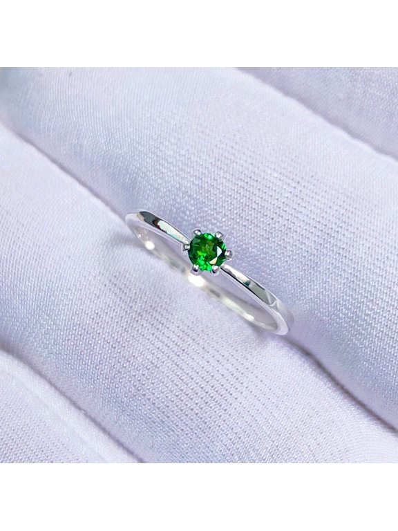 Band Green Tsavorite Garnet Ring 4.15 ct. t.w. 925 Sterling, Sterling Silver