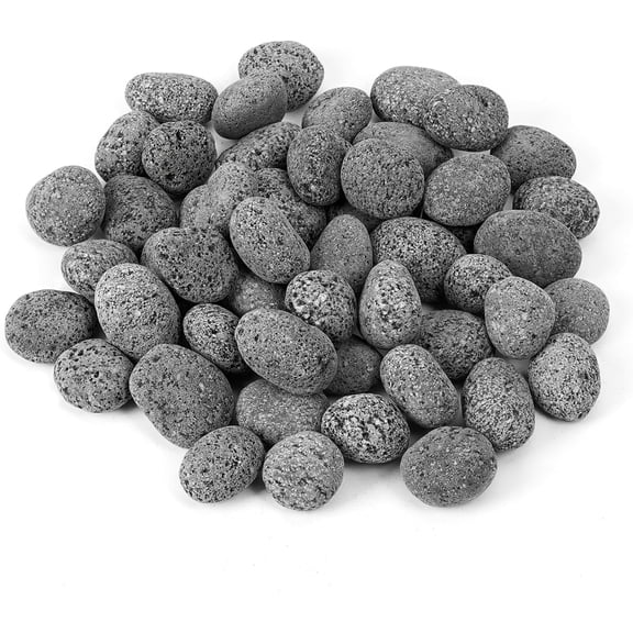 Natural Tumbled Stones Round Lava Rock Pebbles for Fire Pit