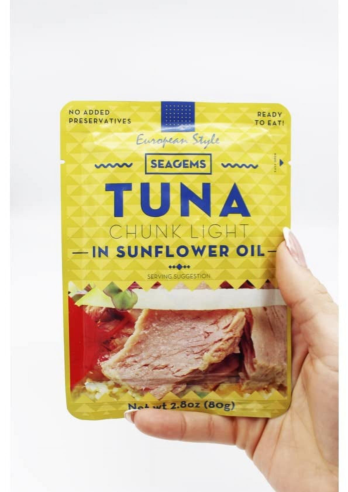 Natural Tuna in Sunflower Oil, 3 Packets, Fresh Wild Caught Albacore, High Protein, Low Calorie
