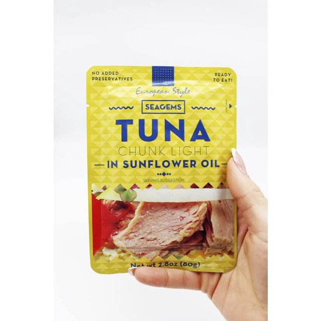 Natural Tuna in Sunflower Oil, 3 Packets, Fresh Wild Caught Albacore, High Protein, Low Calorie