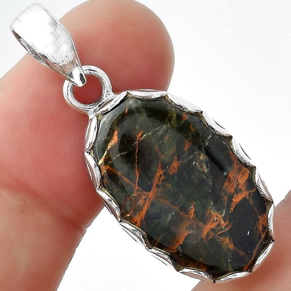 Natural Turkish Rainforest Chrysocolla 925 Silver Pendant Jewelry P-1637 SDP156925